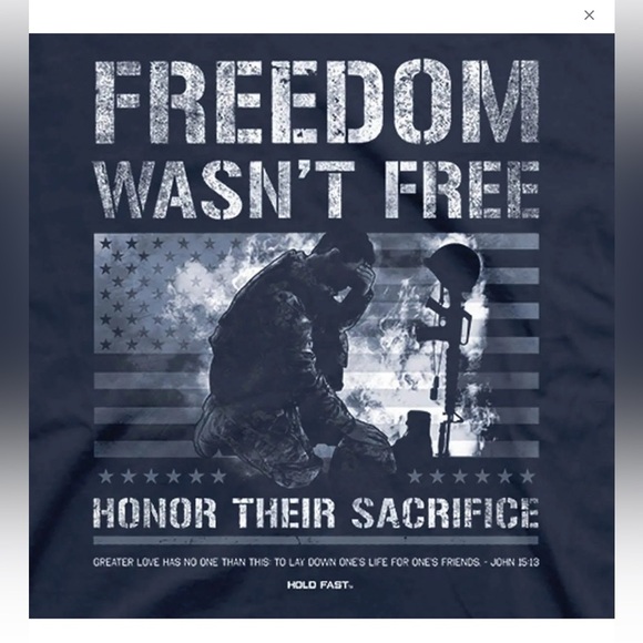 HOLD FAST Men Size XL Patriotic Navy Graphic Tee for Men. - Picture 3 of 5